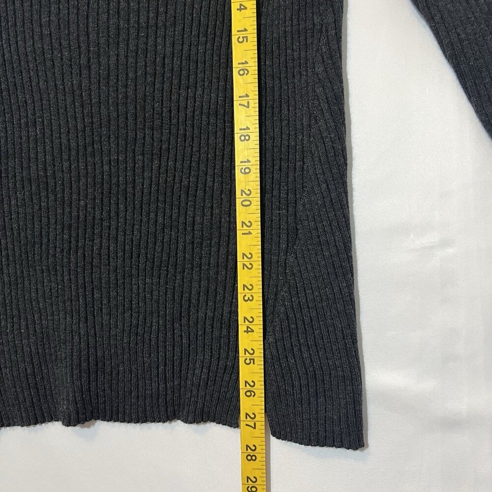 Eileen Fisher Women’s Sweater 100% Merino Wool XL Black Ribbed Long Sleeve - Picture 6 of 8